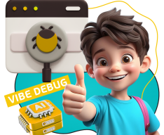 Тестирование & Vibe Debug. Охотники за багами - КИБЕРшкола программирования для детей, компьютерные курсы для школьников, начинающих и подростков - KIBERone г. Керчь