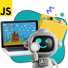 Язык программирования JavaScript + AI. Проектное обучение + геймификация + AI-помощники - КИБЕРшкола программирования для детей, компьютерные курсы для школьников, начинающих и подростков - KIBERone г. Керчь